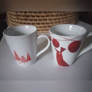 Starbucks Red and White Holiday Mug Duo